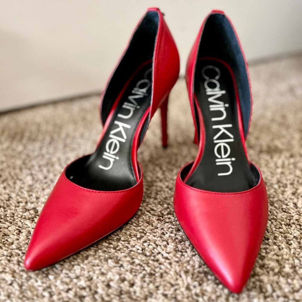 Calvin Klein Woman’s Red Heels Sz 6 - Never Worn